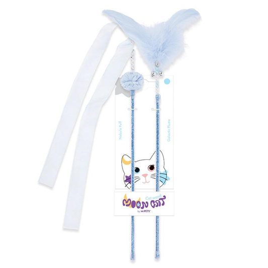 MPets - MoonCat Cat wand Cosmic Fluff Pink Blue Silver & White
