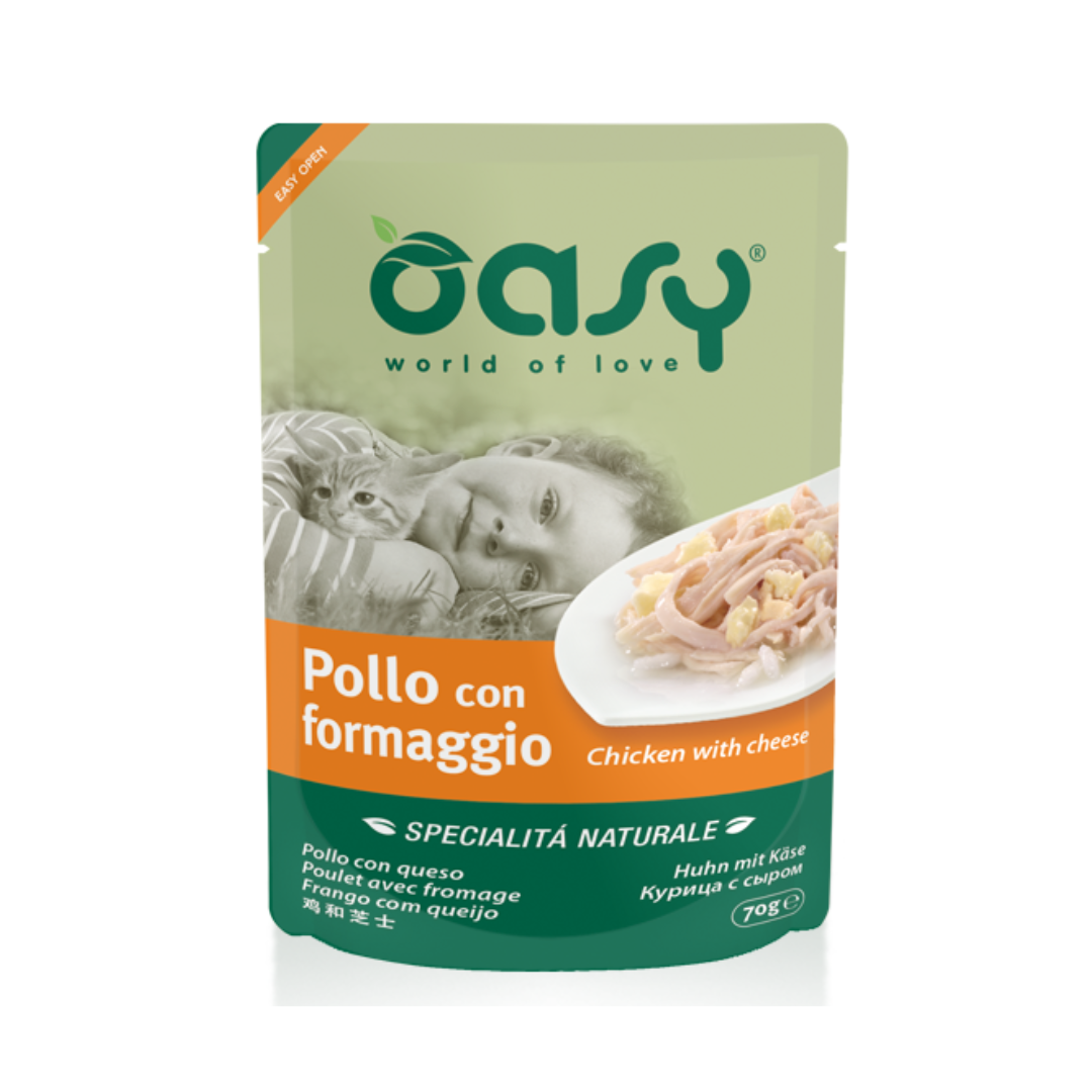 Oasy Chicken Wet Food  with cheese 70g pkt