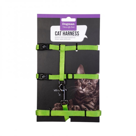 DogMan-Cat harness Findus green  (120cm×10mm)