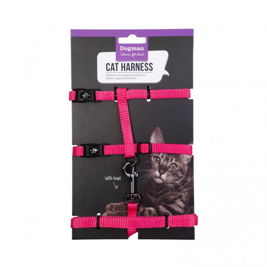 DogMan-Cat harness Findus pink (120cm×10mm)