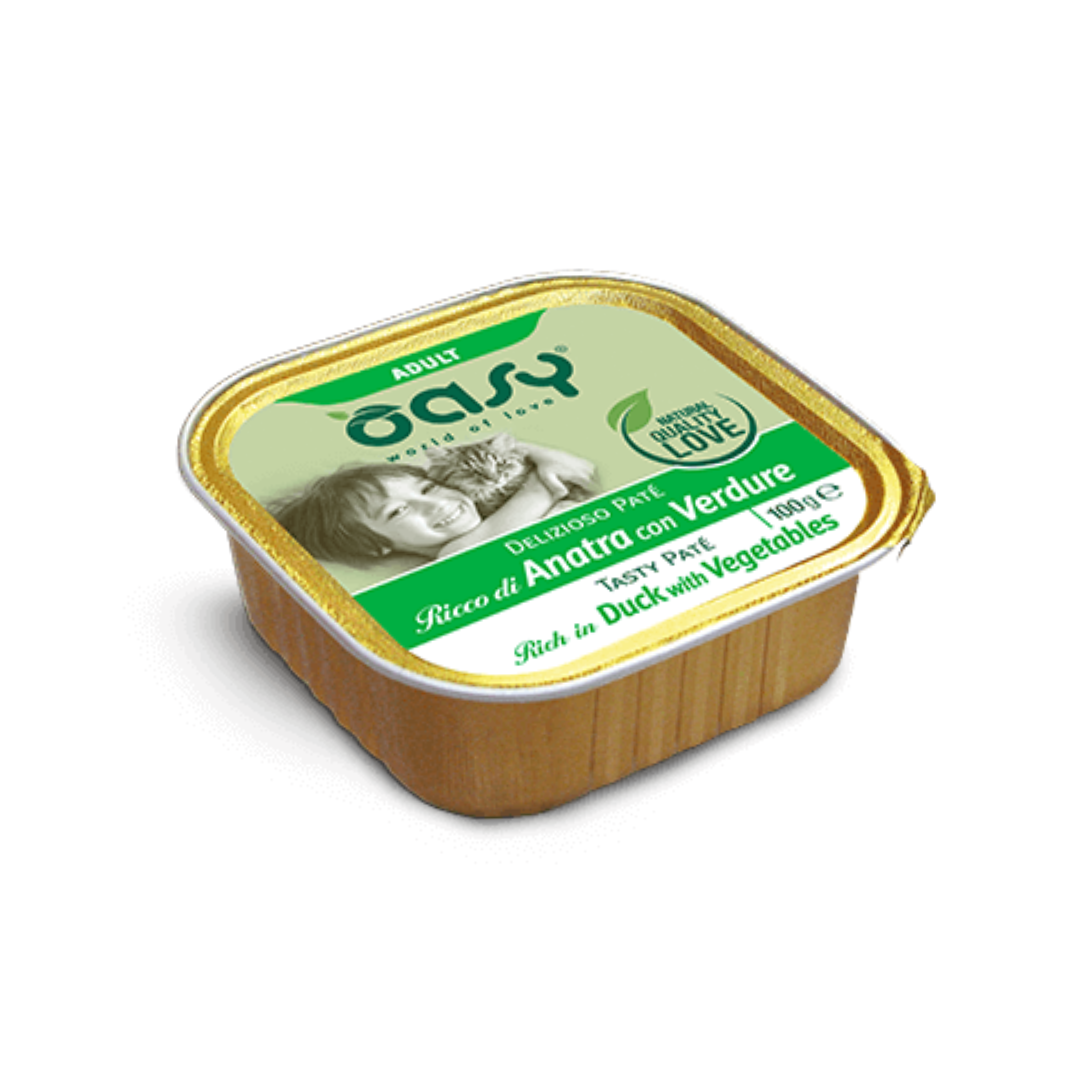 Oasy  Wet Food Tasty Pate Rich in Duck & vegetables 100g