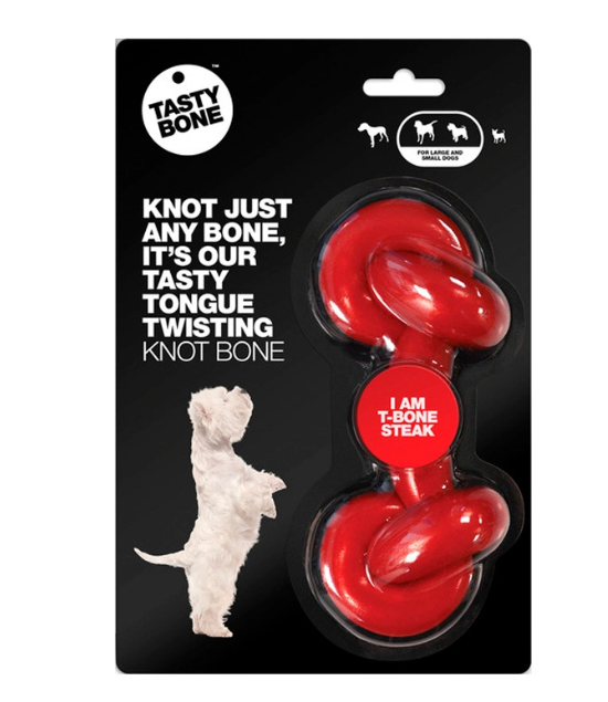 TastyBone Nylon Knotted Bone, T-Bone Steak Flavor
