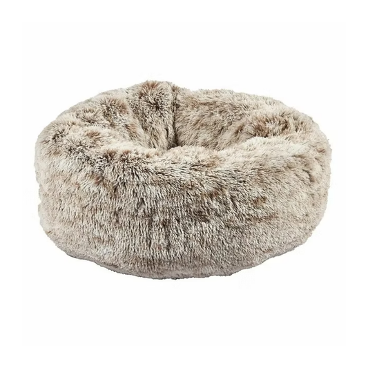 Bobby Donut Furry Pet Bed Grey, Small