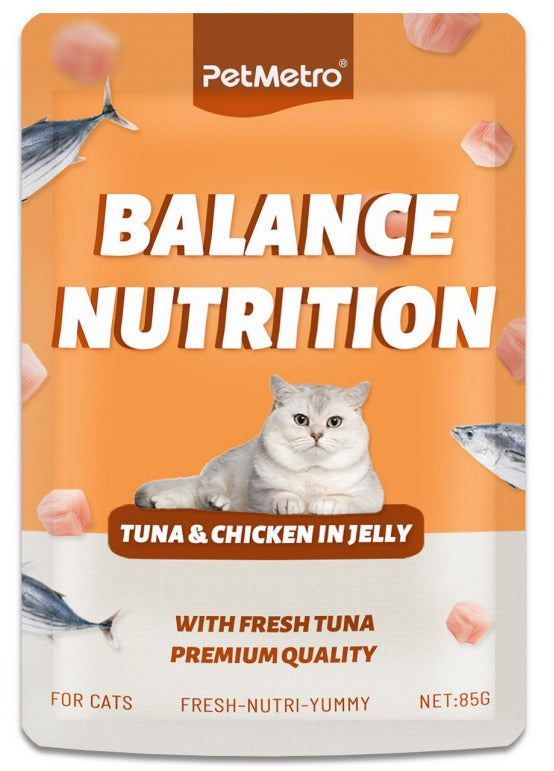 Pet Metro - Flavor Tuna&Chicken  JELLY IN POUCH 85g