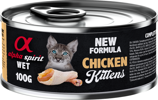 طعام ألفا سبيريت الرطب بنكهة الدجاج للقطط الصغيرة حجم العبوة 100 غرام
