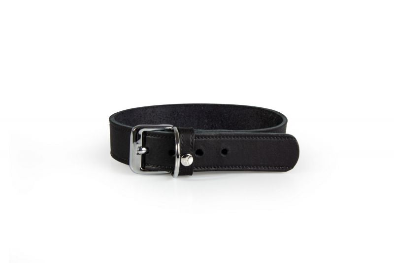 Das Lederband Dog Collar Weinheim Black Width 20 mm / Length 42 cm