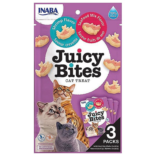 Inaba Juicy Bites Cat Shrimp & Seafood Mix Flavor 3 Packs 33.6g