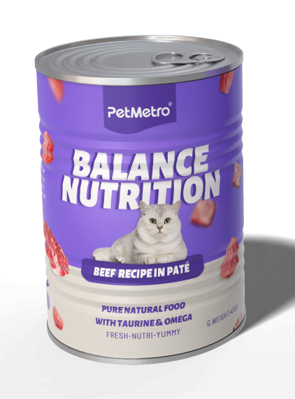 طعام بت مترو للقطط بنكهة اللحم البقري حجم العبوة 375 جرام