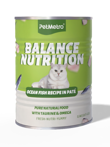 طعام بت مترو للقطط بنكهة السمك حجم العبوة 375 جم