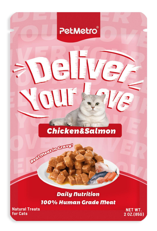 Pet Metro - Flavor Chicken Salmon CHUNK IN GRAVY POUCH  85g