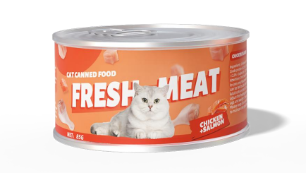 طعام بت مترو الرطب بنكهة الدجاج والسلمون حجم العبوة 85 جم 