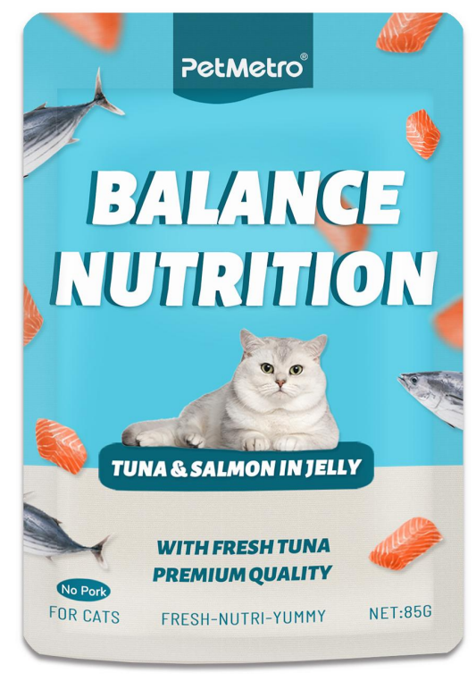Pet Metro - Flavor Tuna&Salmon JELLY IN POUCH  85g