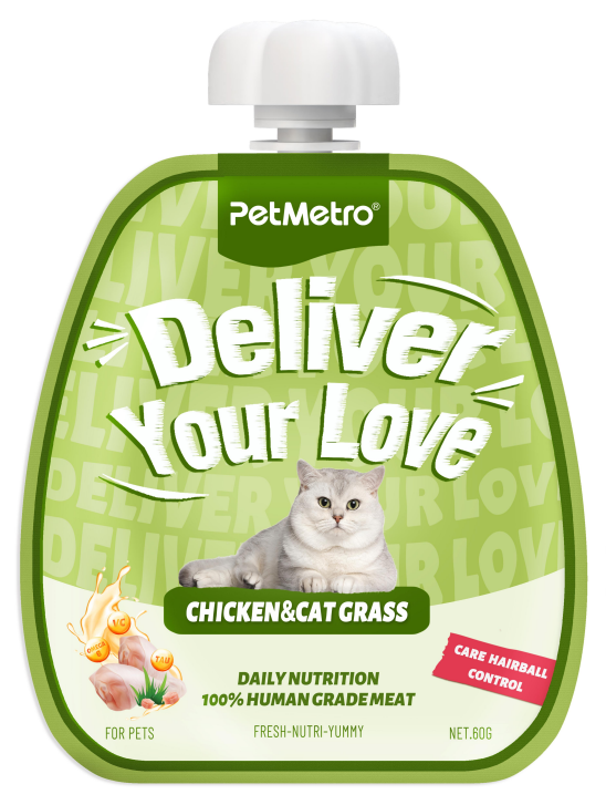 Pet Metro - Flavor Chicken&Cat Grass  NUTRITION POUCH  60g