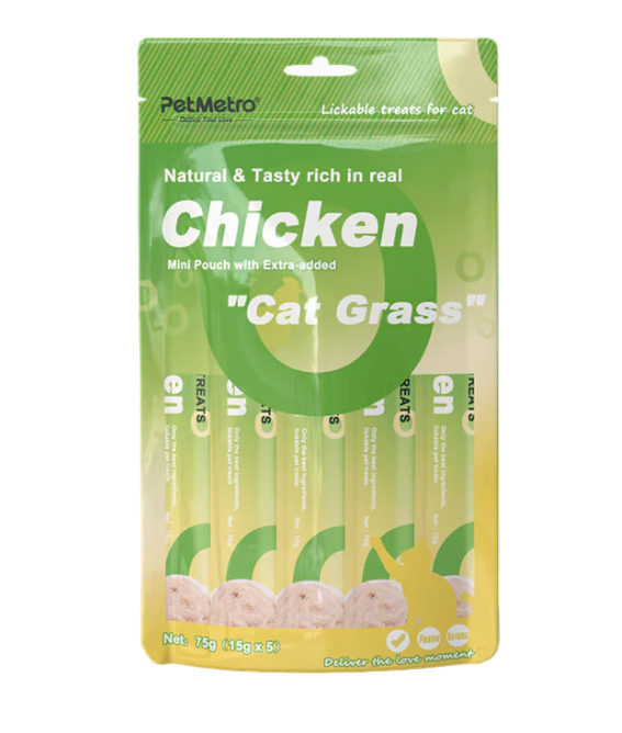 Pet Metro - Flavor Chicken&Cat grass   Creamy treats 15g