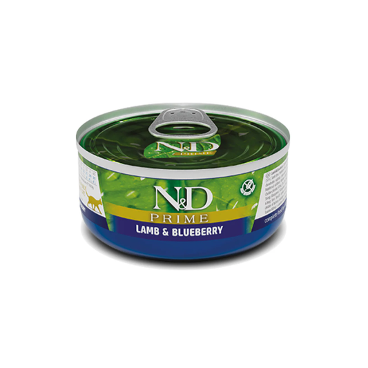 طعام فارمينا الرطب إن آند دي للقطط بنكهة لحم الضأن والتوت الأزرق 70 جرام