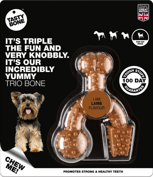 TastyBone Nylon Trio Bone Toy Dog, Lamb Flavor