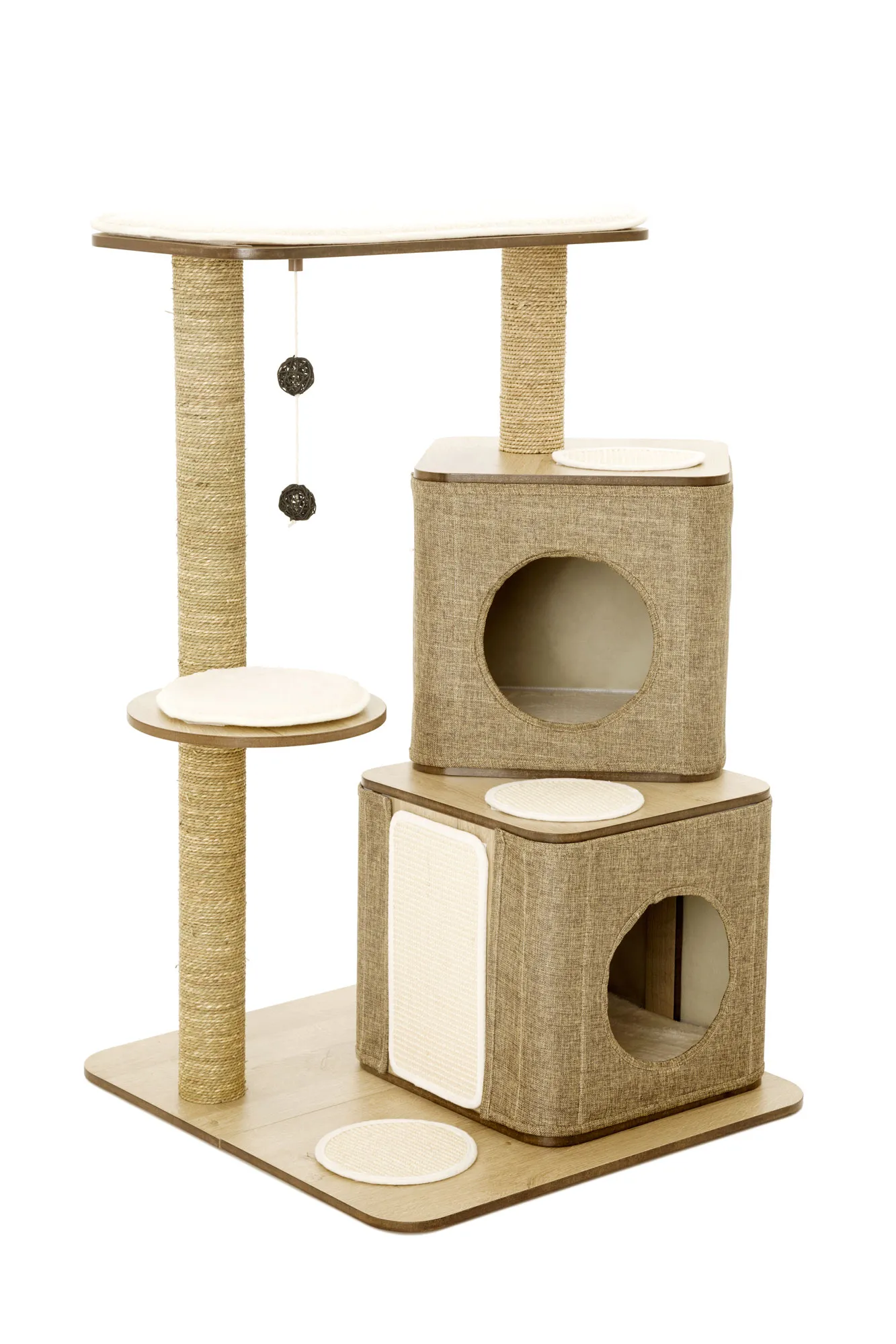 فان بلاي شجرة قطط مزدوجة القاعدة كيو بوكس