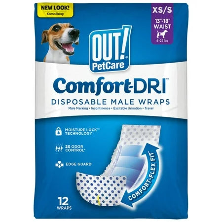 OUT! Disposable Male /Xsmall-small 12 count Manna Pro