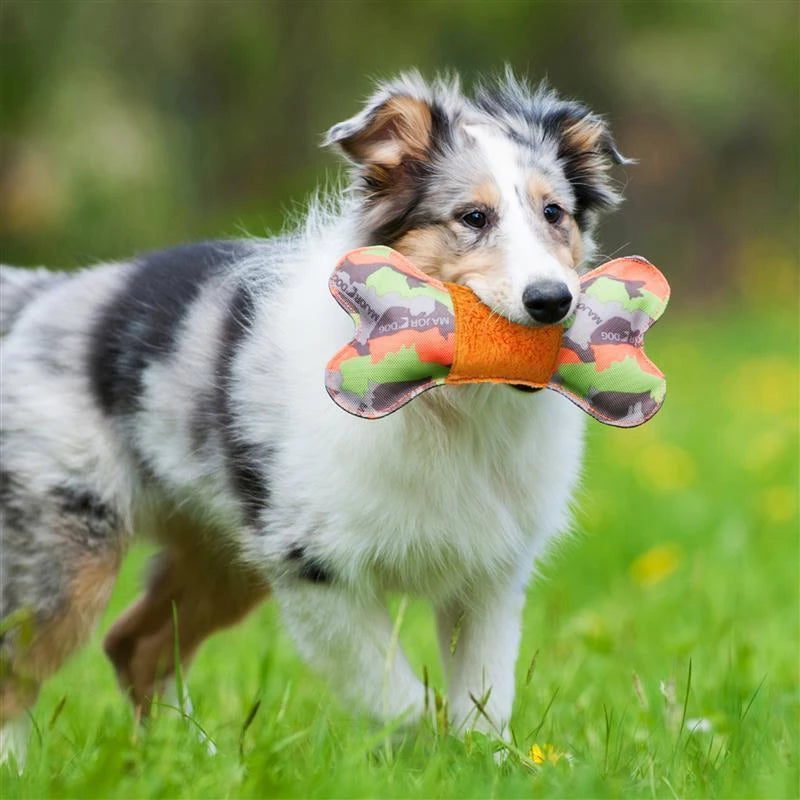 Major Dog Bone with Plush Dog Toy - 60gm - Orange