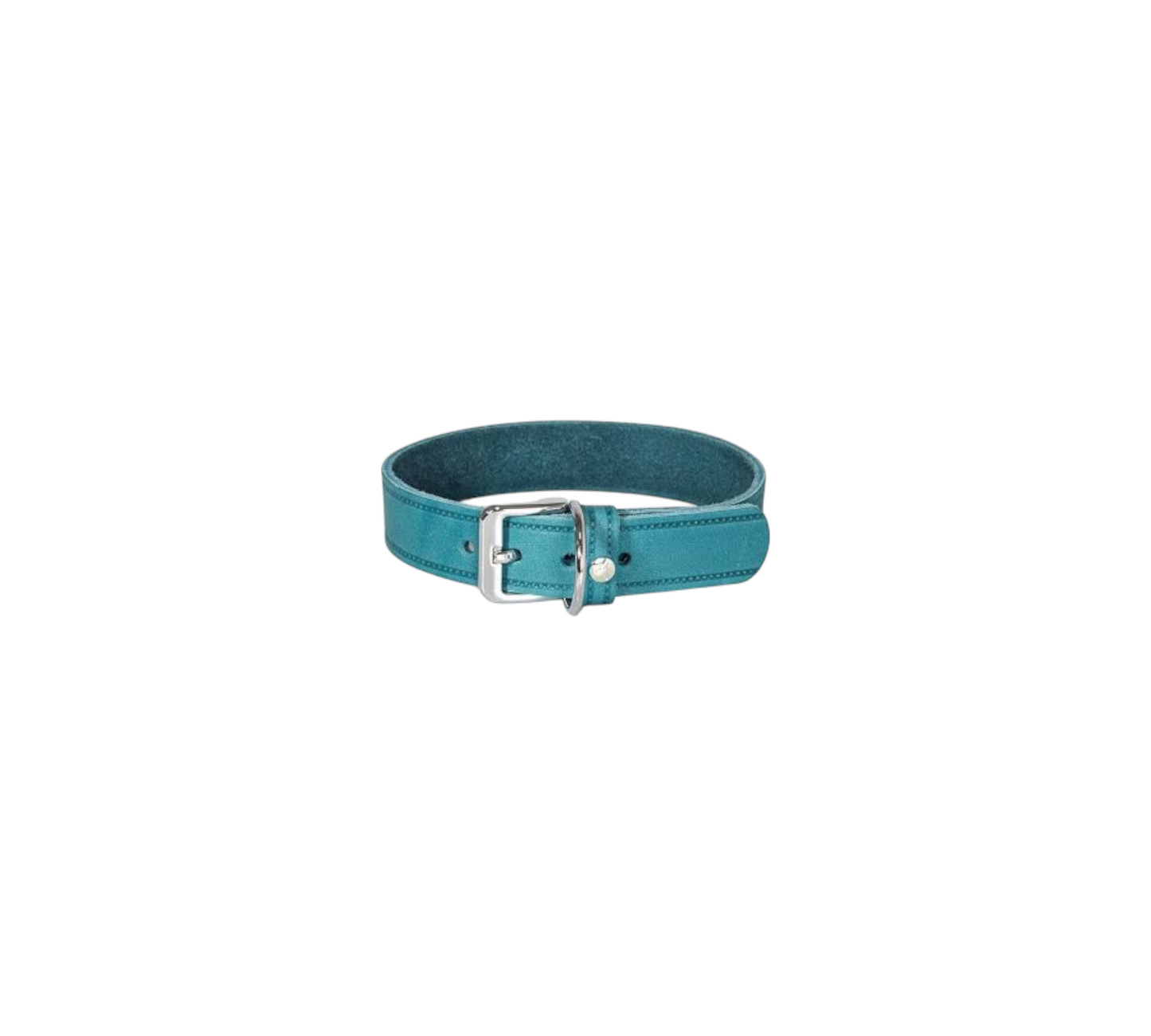 Das Lederband Dog Collar Weinheim Petrol Width 12 mm / Length 27 cm