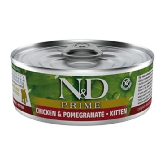 طعام فارمينا إن آند دي الرطب للقطط بنكهة الدجاج والرمان حجم العبوة 70 جرام