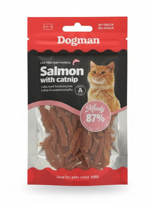 مكافأت دوغ مان شرائح السلمون المجففة والنعناع حجم العبوة 30 جم