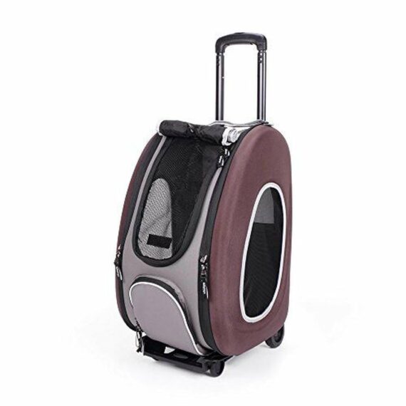 Ibiyaya Convertible Pet Carrier with Wheels- 34*30 - Brown