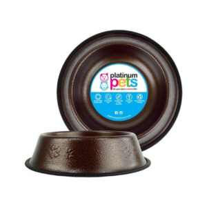 Platinum Pets- Bowl, Embossed Non-tip - Brown - Different sizes