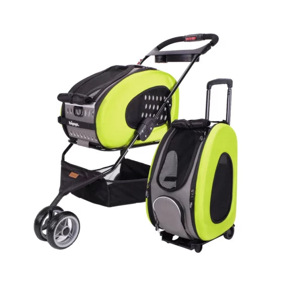 Ibiyaya-5.in.1 Combo EVA pet carrier/stroller - Apple Green
