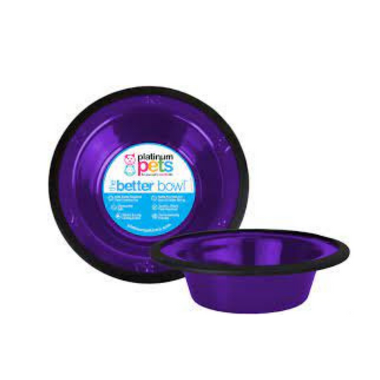 Platinum Pets-Bowl, Wide Rimmed in different sizes , Electric Purple