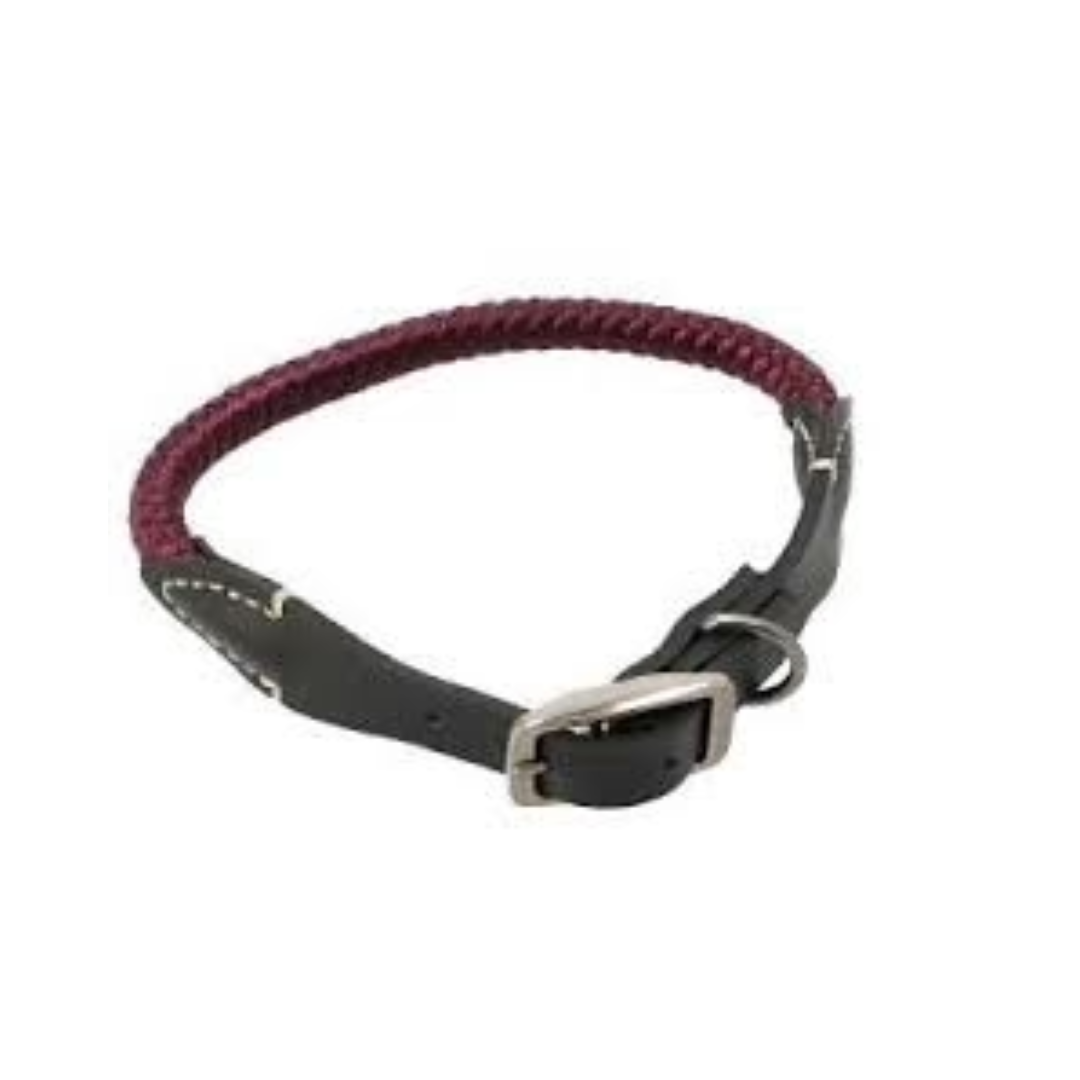 Dogman Rope Collar Scott adjustable Burgundy Multiple sizes