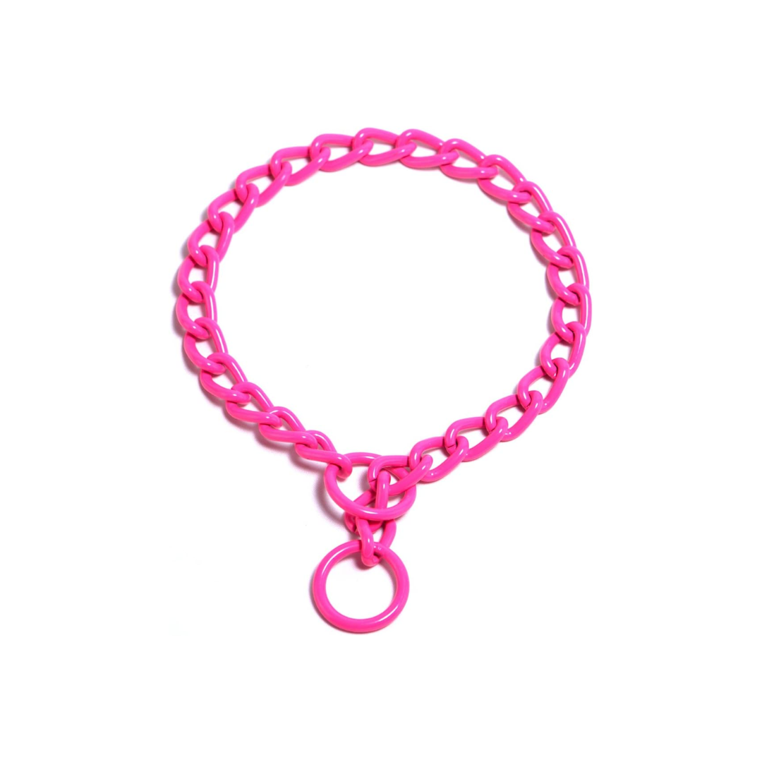 Platinum Pets-Collar, Chain Training, 4M26, Bubble Gum Pink