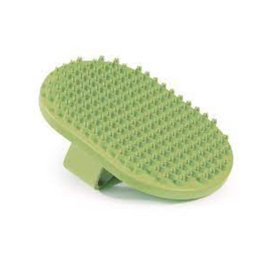 PetEdge-UG Rubber Curry Brush Oval with Hand Strap