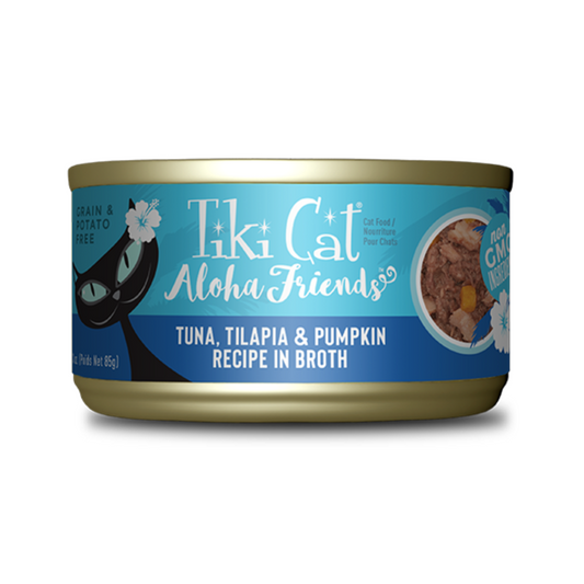TikiCat Aloha Friends Tuna Tilapia & Pumpkin Cat wet Food,85gm