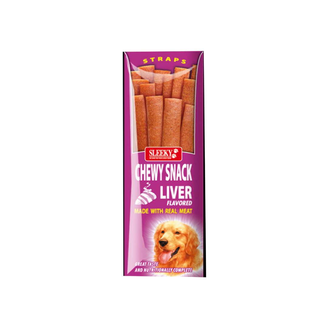 Sleeky Strap-Liver Flavour Chewy Snack- Made With Real Meat
