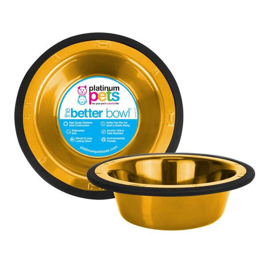 Platinum Pets-Bowl, Wide Rimmed in different sizes , 24 Karat Gold