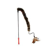 Dogman Toy Feather Teaser Brown 53cm