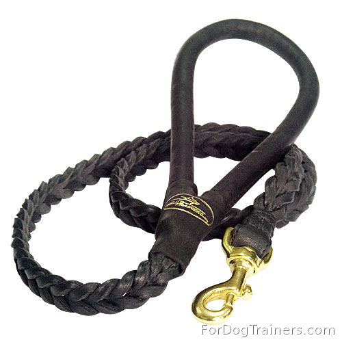 Dog Training-Braided leather dog leash 20 mm  L12