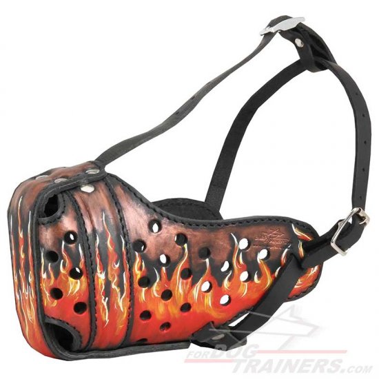 Dog Training- Flames painted muzzle (Malinois and similar) M77FL-1